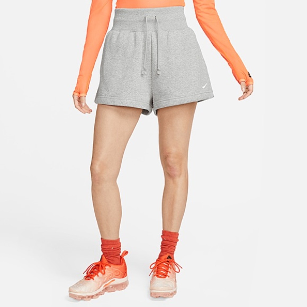 Nike Sportswear Phoenix Fleece Women's High-Waisted Shorts in Grey
